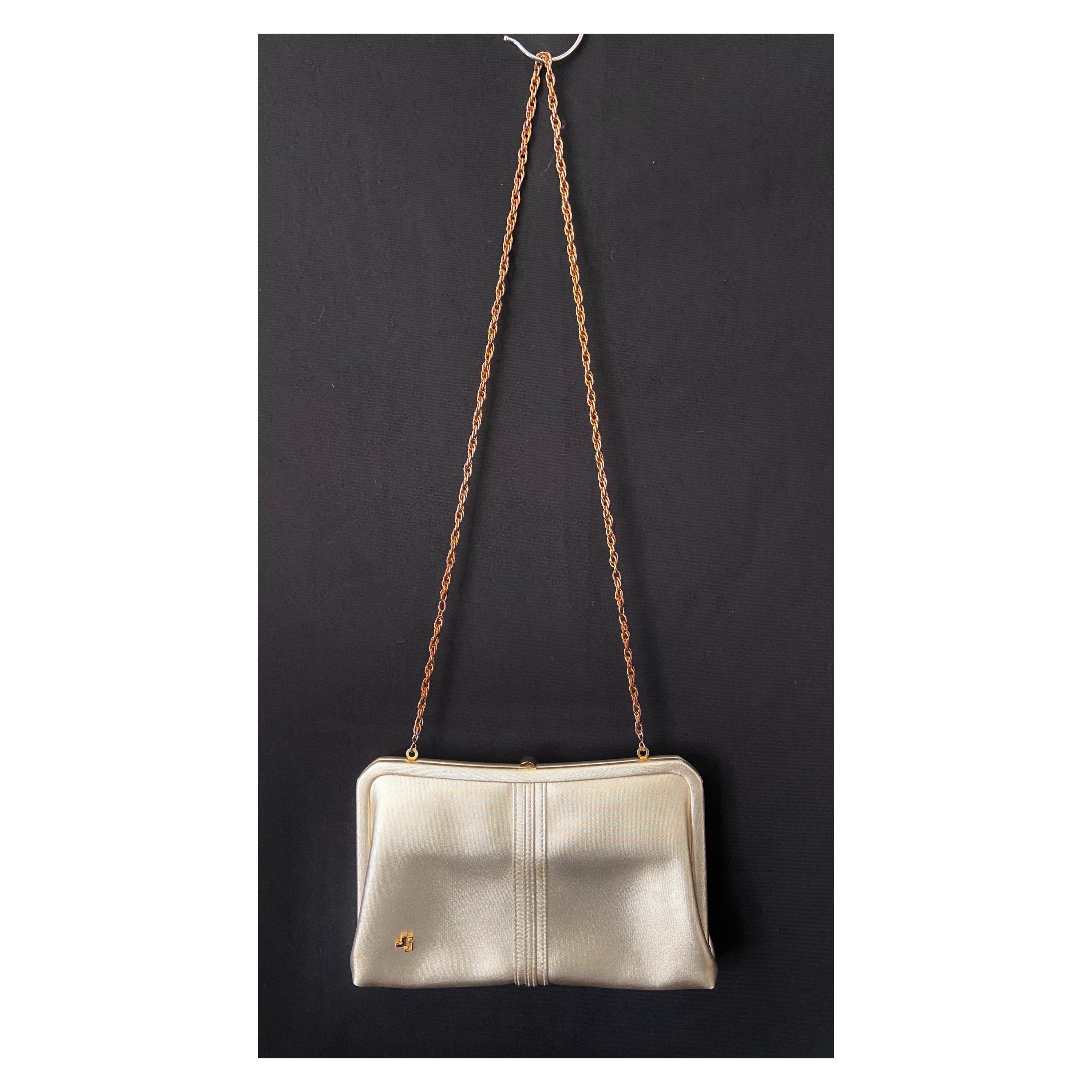 Vintage Gold Clasp Handbag With Chain Strap by Jane Shilton