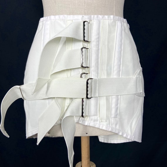 80s vintage medical white cotton corset girdle by… - image 4