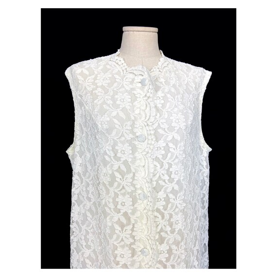 60s vintage white lace lingerie dress by La Caste… - image 2