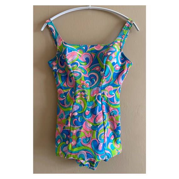 50s 60s vintage colourful swimming costume by St.… - image 6