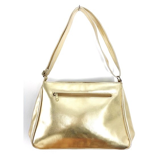 Vintage gold silver shoulder bag. Funky bag with … - image 2