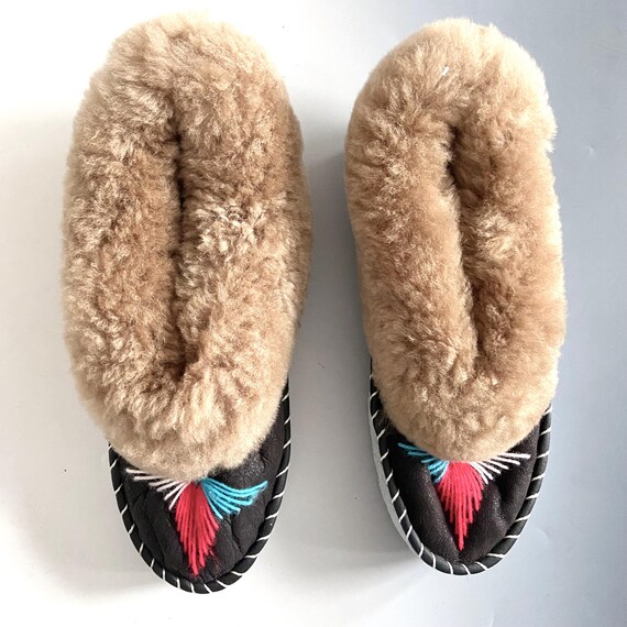 Fell Hausschuhe Polnische Lammfell Hausschuhe Lammfellschuhe 40EU 7UK