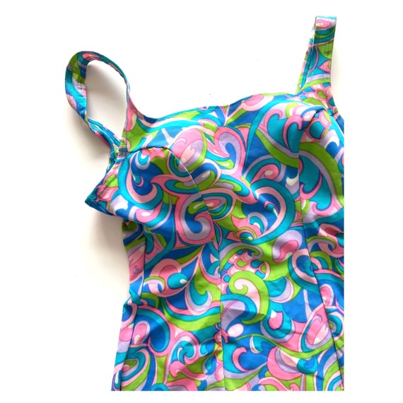 50s 60s vintage colourful swimming costume by St.… - image 3