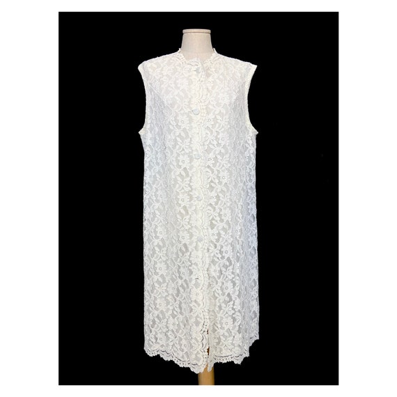 60s vintage white lace lingerie dress by La Caste… - image 4