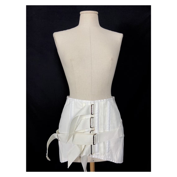 80s vintage medical white cotton corset girdle by… - image 8