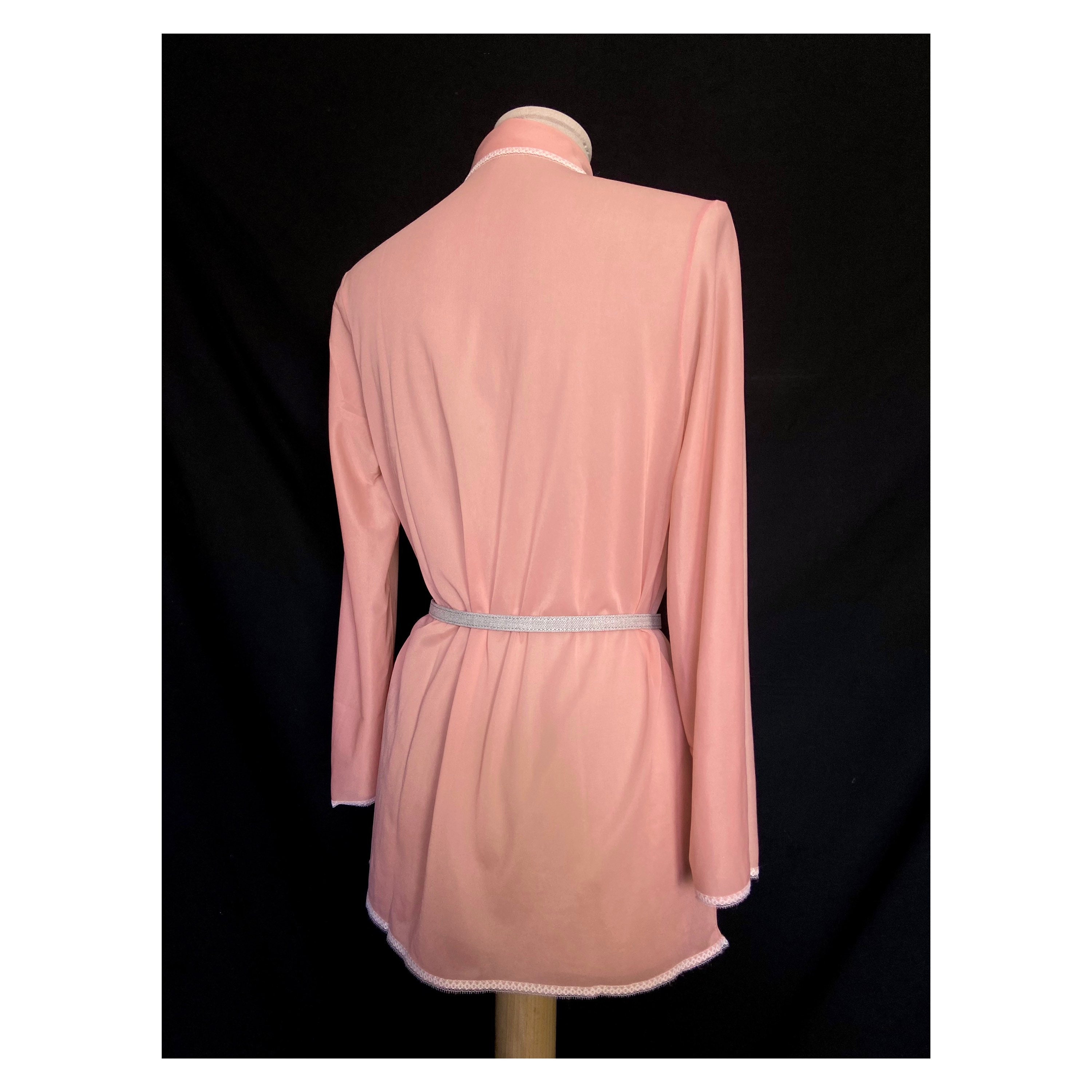 Vintage 70s Nylon Blouse. Peach Long Sleeve Pyjamas Top. Soft - Etsy UK