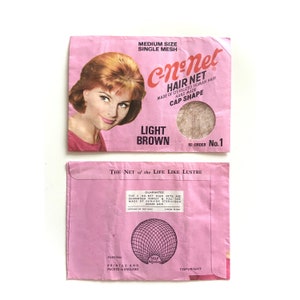 50s vintage C-N Net hair net made of human hair. Rockabilly. Real hair cap shape hair net.