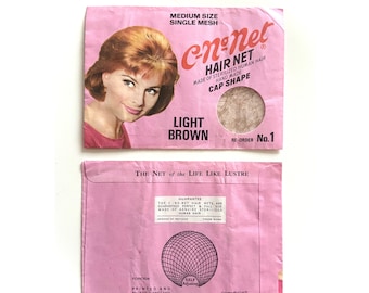 50s vintage C-N Net hair net made of human hair. Rockabilly. Real hair cap shape hair net.