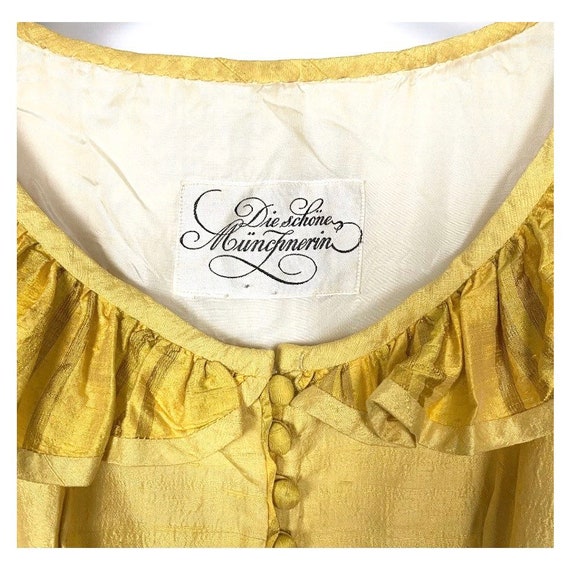 Vintage luxury yellow silk dress Die schöne Münch… - image 3