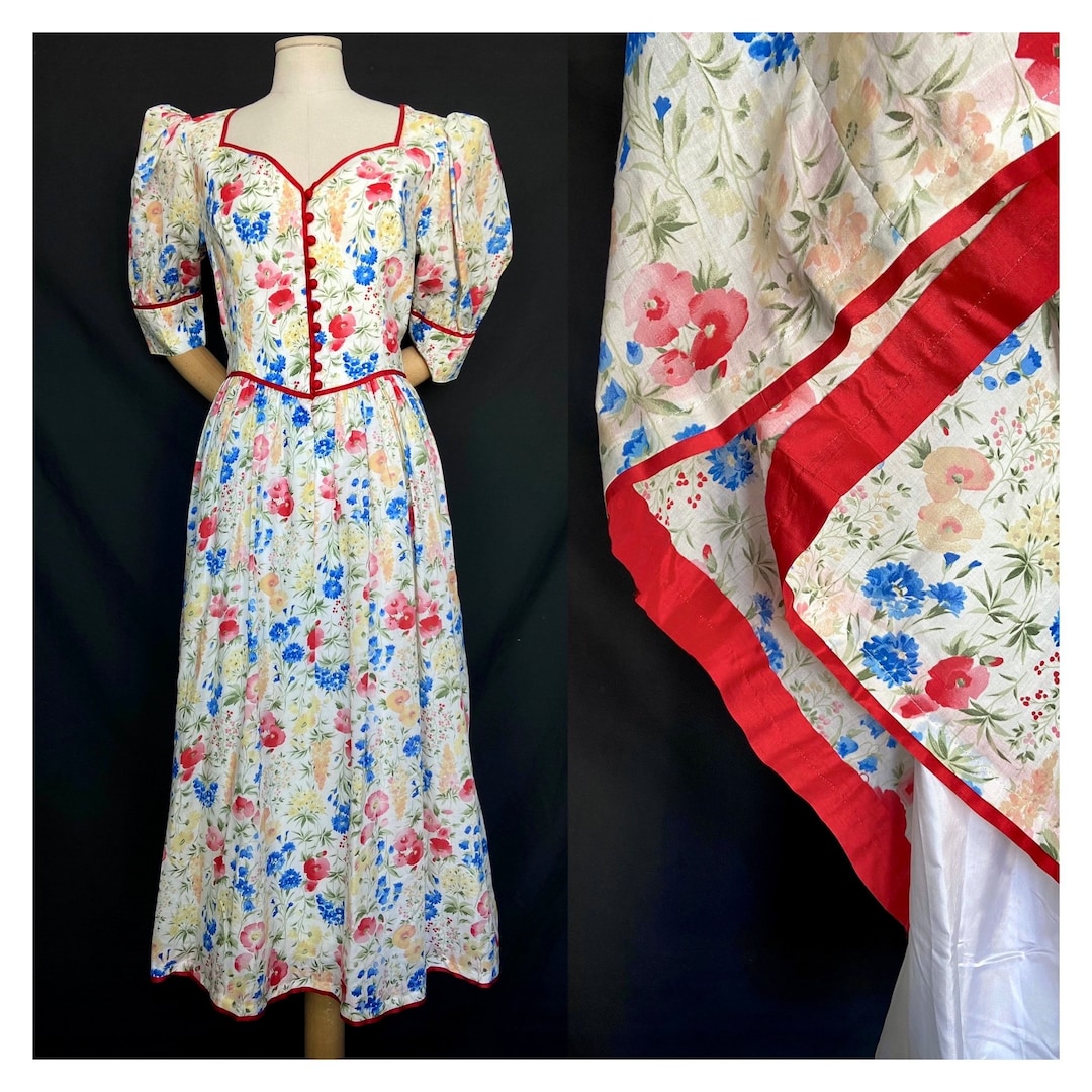 80s German Luxury Dirndl Dress Die Schöne Münchnerin. Bespoke Floral ...