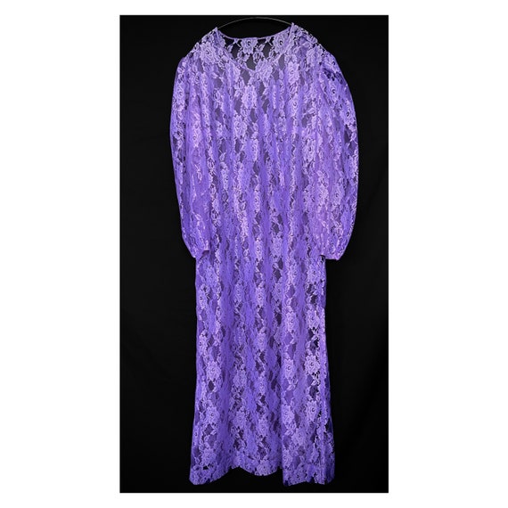 60s Vintage Purple Lace Maxi Dress: Sheer Puffed Sleeve Gown (16UK/18UK) - Etsy 60s Vintage Purple Lace Maxi Dress: Sheer Puffed Sleeve Gown (16UK/18UK) - Etsy