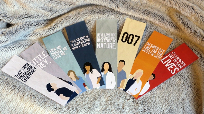 Grey's Anatomy Minimalist Bookmark | Etsy
