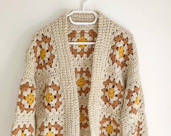 Handknitted Granny Square Cardigan (fits up to UK 12), Handmade Cardigan