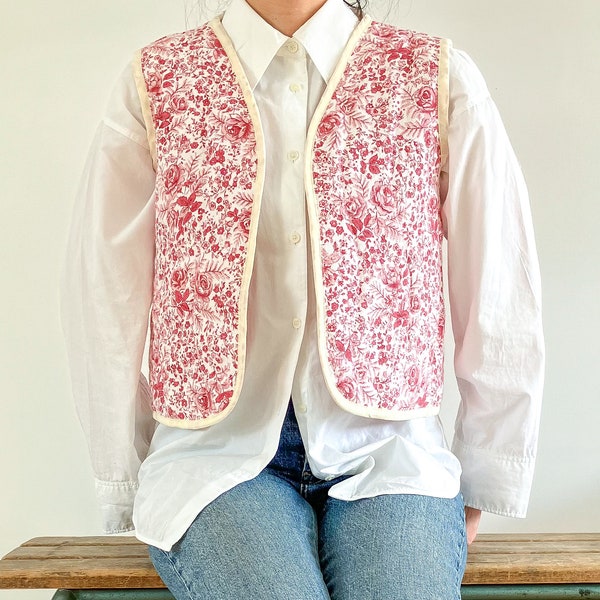 Upcycled Pink Gilet (UK 8-10), Upcycled Vest, Sustainable Fashion