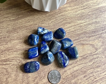 Premium Lapis Lazuli Tumbled Stones. Lapis Lazuli Crystal for Truth & Communication. Crystal Healing For Intuitive Abilities. Crystal Grids