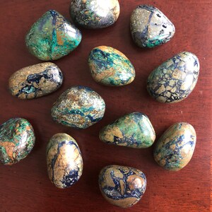 XXL Azurite Malachite Tumbled Stone: Crystal Healing