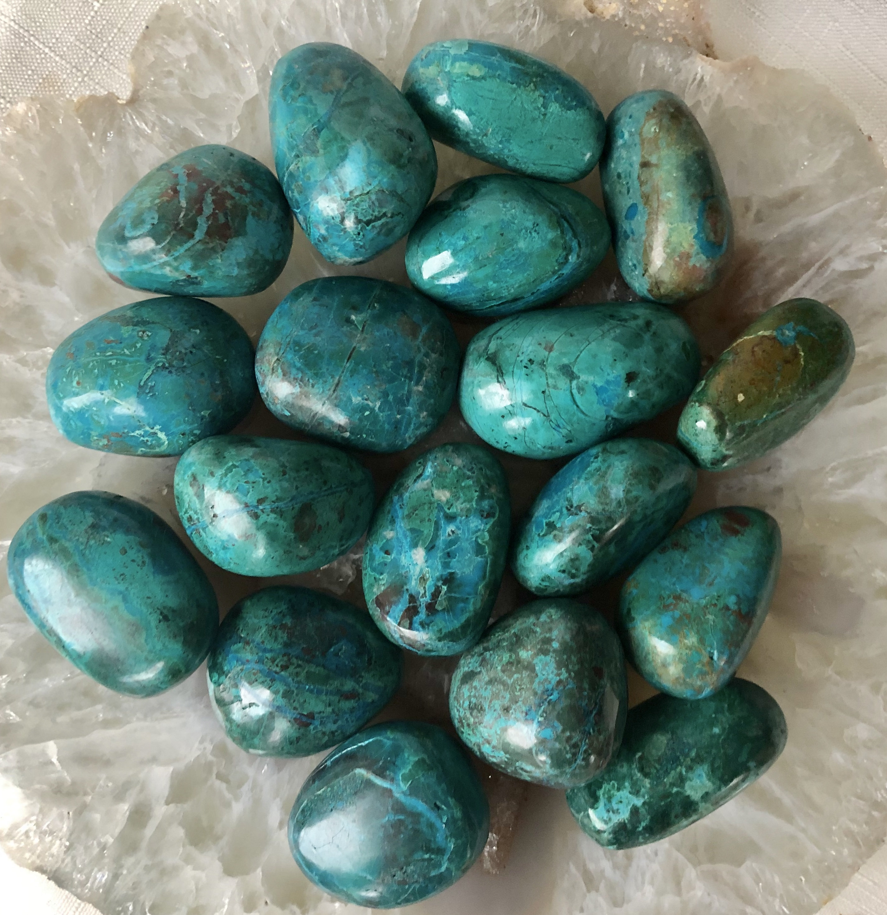 XL Peruvian Chrysocolla Tumbled Stones. Chrysocolla Crystal Healing F…