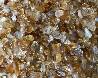 A+ Citrine Crystal Chips. Tumbled Citrine Pieces For Crafts. Citrine Crystal Gifts For Her. Crystal Chips For Candles. Charka Crystals