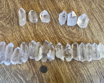 Beautiful Raw Clear Quartz Points. Clear Quartz Crystal Points For Crystal Grids. Clear Quartz Healing Crystals Gifts For Her. Reiki