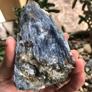 Blue Kyanite Cluster. Blue Kyanite Crystal W/Pyrite & Clear Quartz. Blue Kyanite Crystal Cluster For Home Decor. Chakra Stone. Gifts For Her