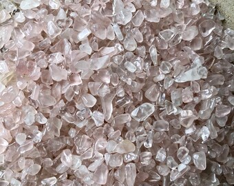 A+ Rose Quartz Crystal Chips. Tumbled Rose Quartz Pieces For Crafts. Crystal Chips For Candles. Rose Quartz Gifts For Her. Chakra Crystals