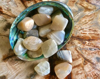 Premium Moonstone Crystal For Intuition & Self Worth. Moonstone Tumbled Stones For Crystal Grids. Moonstone Healing Crystals. Chakra Stones