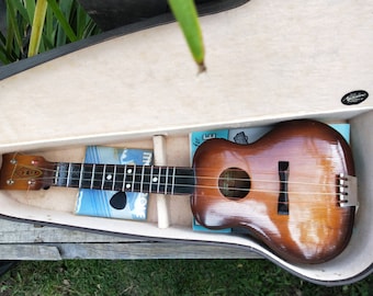 Extremely Rare Antique JMG Ukulele Australian Made. C 1940's. Hand made by return POW Soldier from WW2. Unique Australian Army /war history.