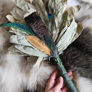 Chakapa DELUXE  Pre Made with Feathers & frog charm • Shipibo Shamanic Leaf Rattle • SpiritShift