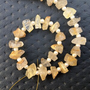 Wonderful Quality Natural Golden Rutile Gemstone,Uneven Shape Rough Size 6-8 MM,27 Pieces Center Drilled Raw Making jewelry Wholesale Price