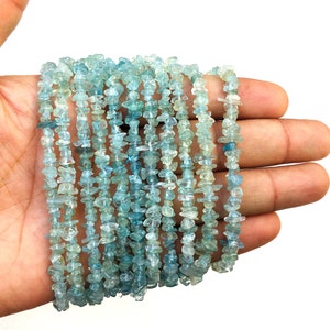 BEAUTIFUL 16 Inch Long Natural Aquamarine Gemstone,Smooth Uncut Chips Beads,Size 4-5 MM Making Birthstone Jewelry Top Quality Uncut Chips