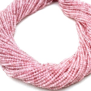 Strawberry Quartz Rondelle Beads: 2mm Micro Faceted Gemstone Strand