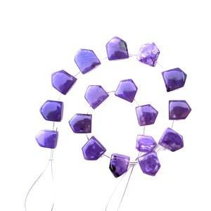 Wonderful Quality 1 Strand Natural Charoite Gemstone, Pentagon/Fancy/ Hexagon Shape Smooth Briolette Bead Making Handmade Jewelry Wholesale