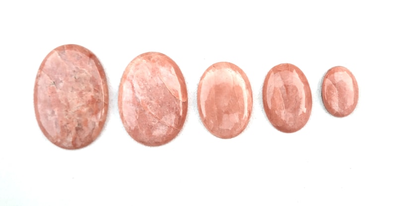 Very Rare Collection 5 Pieces Natural Apple Coral Jasper Gemstone,Oval Shape,Smooth Cabochon,Size 15x21-29x42 MM Approx,Making Jewelry