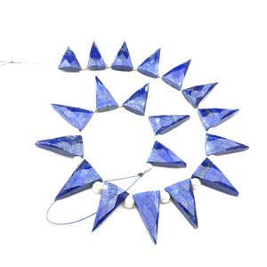 Faceted Lapis Lazuli Briolette Beads: Geometric Shapes, Jewelry Making