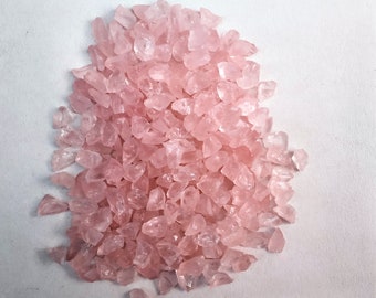 50 Pieces Natural Rough Rose Quartz (6-8 MM)