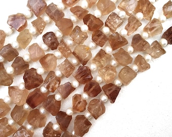 AAA Imperial Topaz Strand: 15 Piece Raw Gemstone Beads (7-10 MM)