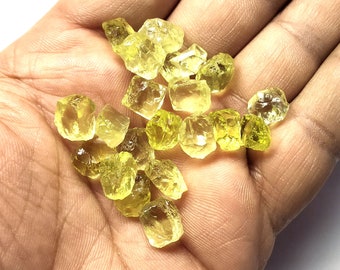 50 Natural Lemon Quartz Rough Stones: Yellow Gemstone Crystals (6-8 MM)