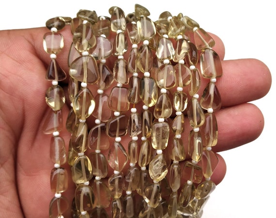 Black Rutile Gemstone Nugget Beads: 14" Strand for Jewelry Making