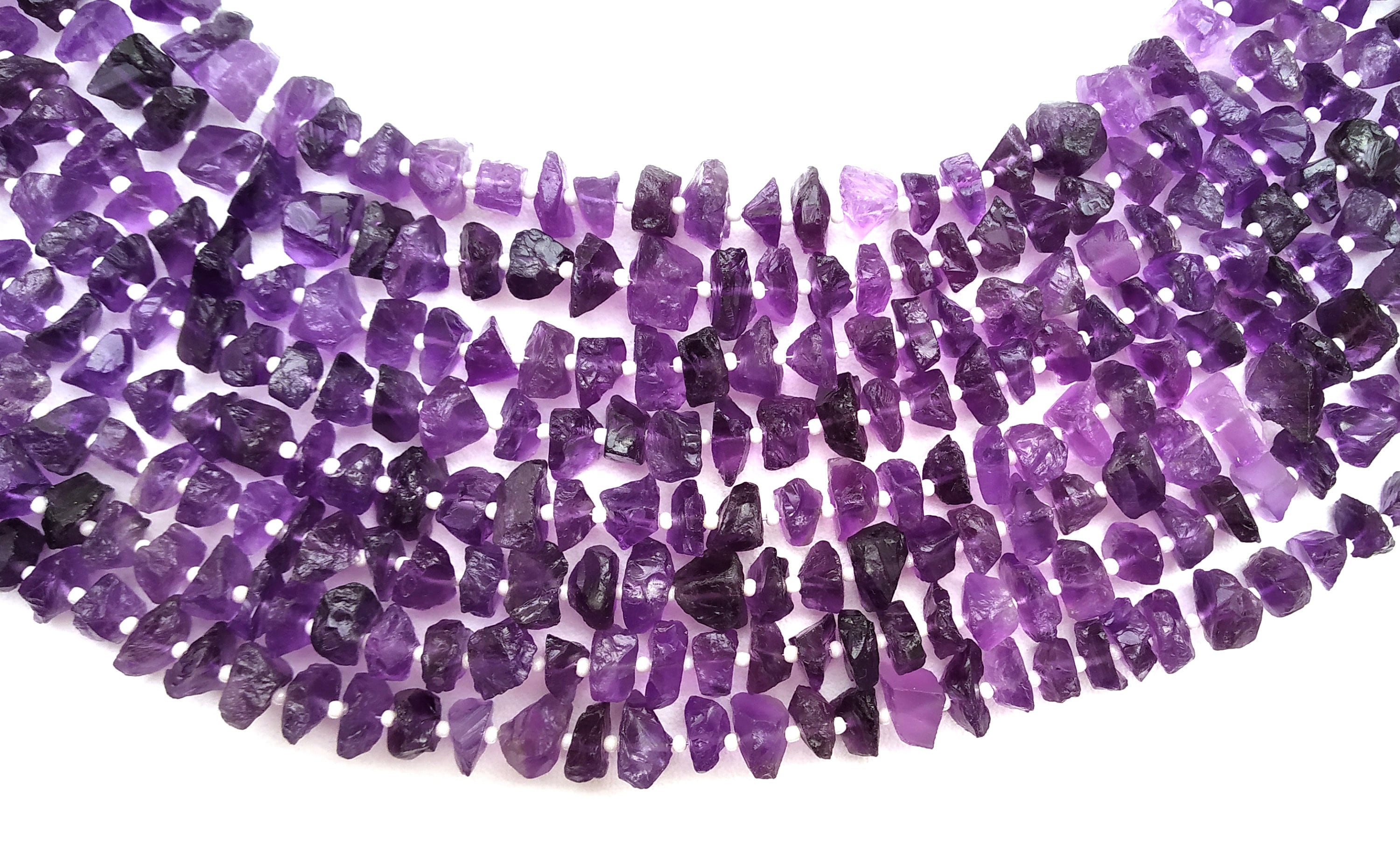 Natural Blue Amethyst Strand: 50 Rough Gemstone Pieces (7x9-8x11mm