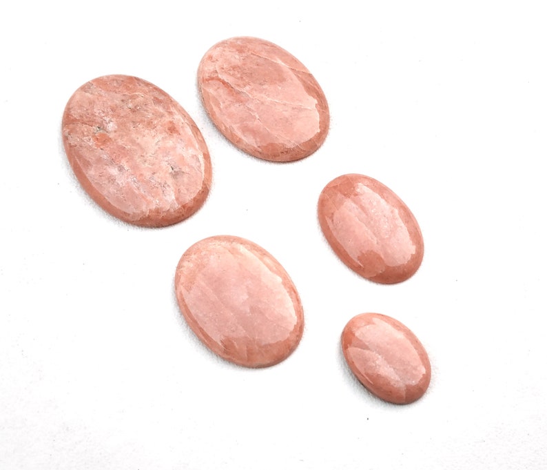 Very Rare Collection 5 Pieces Natural Apple Coral Jasper Gemstone,Oval Shape,Smooth Cabochon,Size 15x21-29x42 MM Approx,Making Jewelry