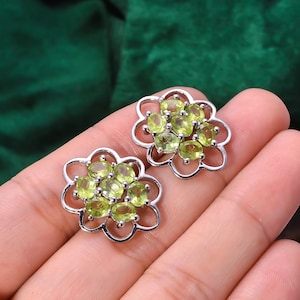 92,5 Sterling Silber baumelnder Ohrring, Bolzenohrring, natürlicher Edelstein Silber Ohrring, Birthstone ethnischen Silberohrring, Frauen nettes Geschenk