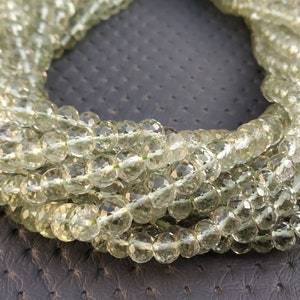 Green Amethyst Rondelle Beads: Faceted Gemstone Jewelry Making (5.5mm, 13.5&quot; Strand)