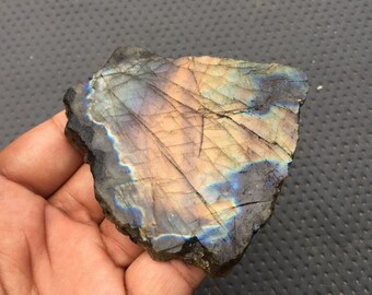 AAAブルーフラッシーラブラドライト原石（24x26x7 mm） - Etsy 日本