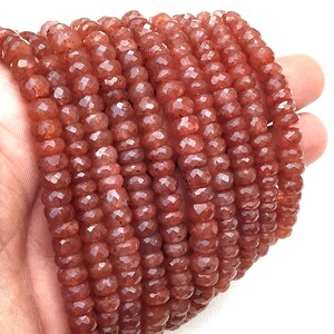 Strawberry Quartz Rondelle Beads: 7-8mm Faceted Gemstone Strand