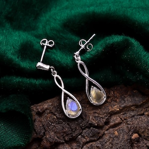 Natural Gemstone 92.5 Sterling Silver Earring, Silver Jewelry Earring, Handmade Dangle Earring , Beautiful Friends Gift , Silver Jewelry