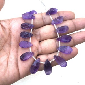 Coordinate Gems Natural Blue Amethyst Gemstone,Uneven Pear Shape Rough,Size 8x17-9x21 MM January Birthstone Making Jewelry Raw Wholesale