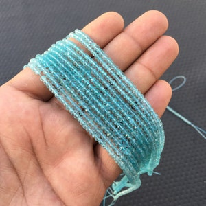 13&quot; Apatite Rondelle Beads: 3mm Faceted Gemstone Strand