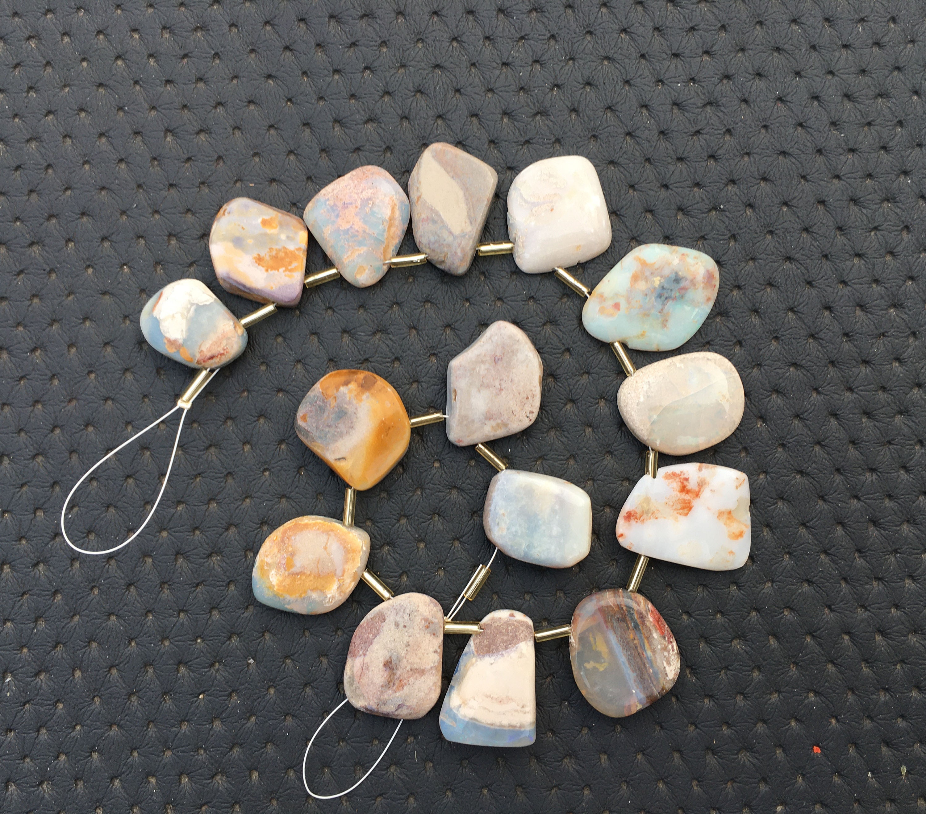 Genuine 15 Pieces Hand Cut Polished Rough 1 Strand Natural