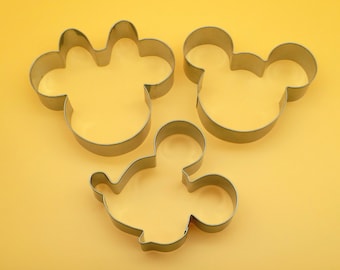 Mickey Minnie Mouse Cookie Cutter Biscuit Fondant Pastry Candy Baking Metal Mold Set