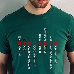 Richard III T-Shirt, 8 Colours, Plantagenet King, British History, Wars of the Roses, Battle of Bosworth, History Gift, Ricardian Society